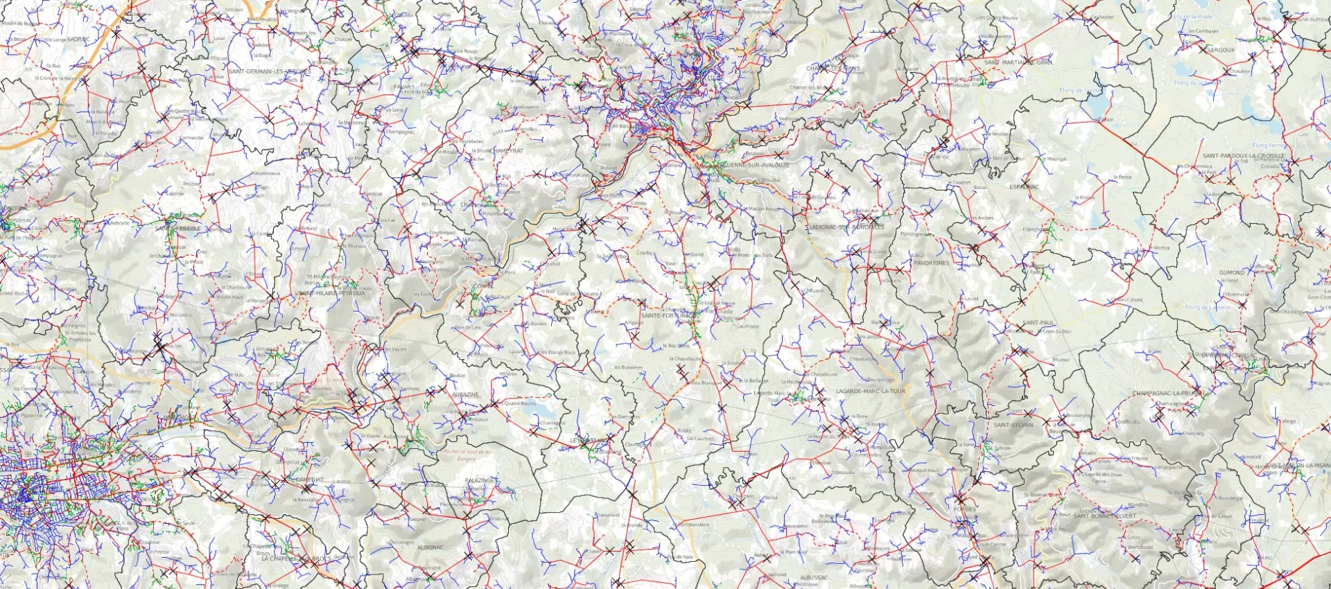 Retrouver les cartographies du FDEE19 Fédération Départementale d'Electrification et d'Energie de la Corrèze