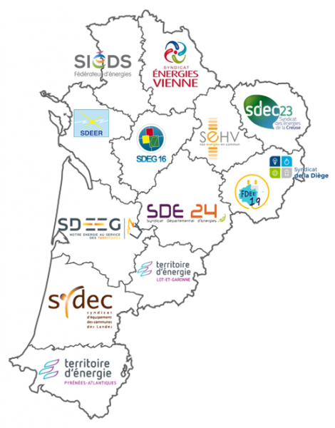 carte des différent territoire d'energie